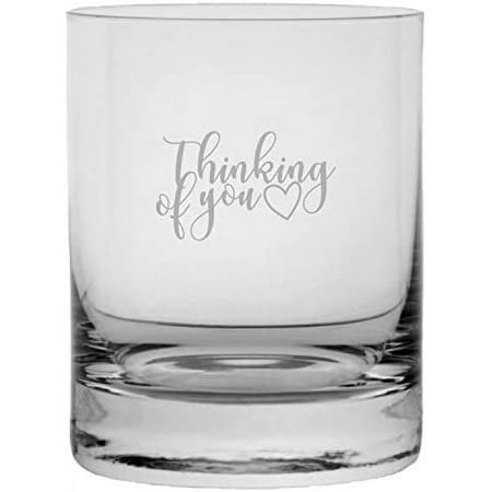 

Thinking Of You Valentine s Day Quotes Etched 11oz Crystal Rocks Whisky Glass