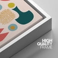 thumbnail image 4 of IDEA4WALL Framed Canvas Wall Art Rainbow Abstract Geometric Polygon Flowers Digital Art Nordic Boho Floral Modern Print Colorful Wall Decor for Nursery Room, Kindergarten - White 16"x24", 4 of 5