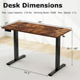 thumbnail image 3 of Gymax 48'' x 24'' Electric Standing Desk w/ 3 Memory Height Settings 2 Hanging Hooks Rustic Brown, 3 of 10