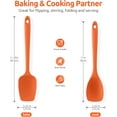 thumbnail image 3 of 600ºF Heat Resistat Silicone Spoons: U-Taste Flexible Baking Spoon Spatula & Cooking Scoop Spoonula, Seamless Soft Kitchen Utensils for Serving, Scraping, Scooping in Non-Stick Cookware (Orange）, 3 of 10