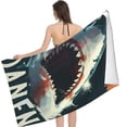 thumbnail image 2 of PHYHOO Sharks Beach Towel, Sand Free Microfiber Beach Blanket, Quick Dry Absorbent Bath Towels for Swimming Pool, Camping, Picnic, Yoga Gym Sports 30x60in, 2 of 8