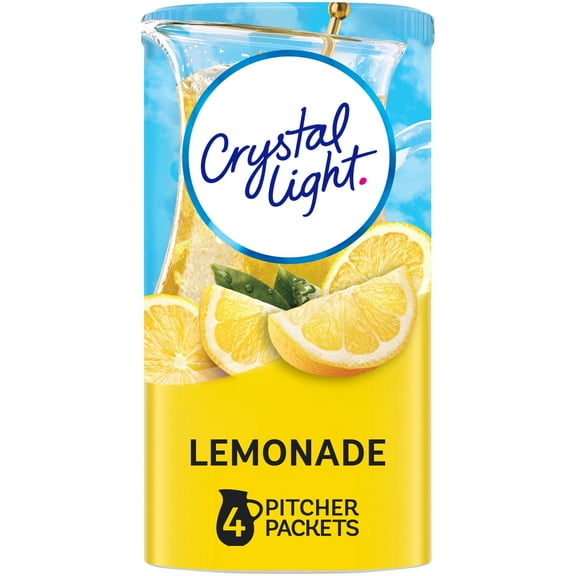 Crystal Light Lemonade Naturally Flavored Powdered Drink Mix, 4 ct Pitcher Packets
