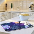 thumbnail image 5 of FREEAMG Dish Drying Mat Sun Moon Star Purple Absorbent Drying Pad Heat Resistant Counter Kitchen Island Top Protector 18"× 24", 5 of 6