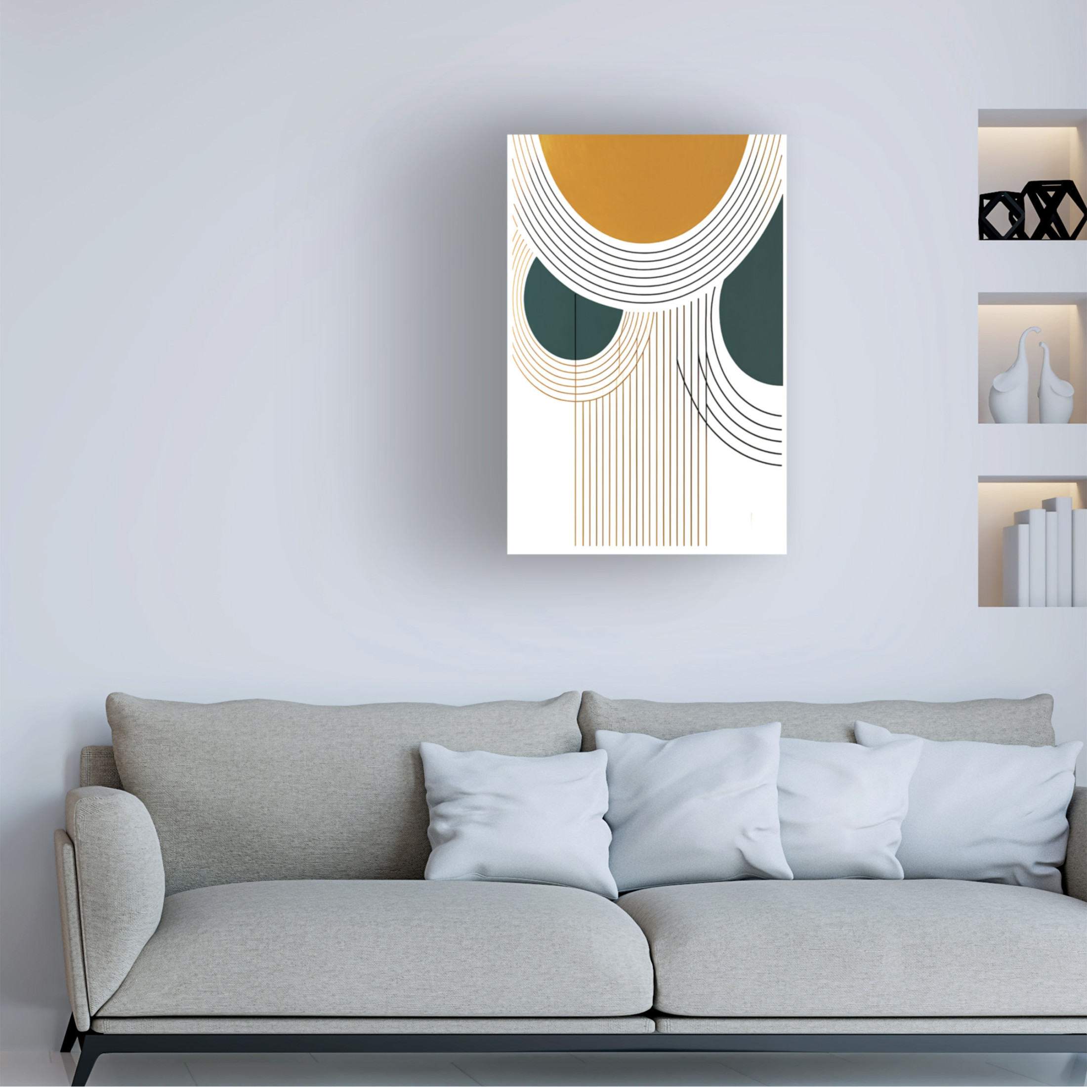 Canvas Wall Art - Ray Heere 'Mid Century Abstract Painting 31' Wall Art for Living Room, Bedroom, or Office Décor by Trademark Fine Art - 12 x 19 Inches