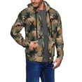 thumbnail image 2 of Wukai Camouflage Rabbit Print Men's Zip-Up Hoodie,Fleece Full-Zip Hoodie for Men, Hooded Sweatshirt-Small, 2 of 5