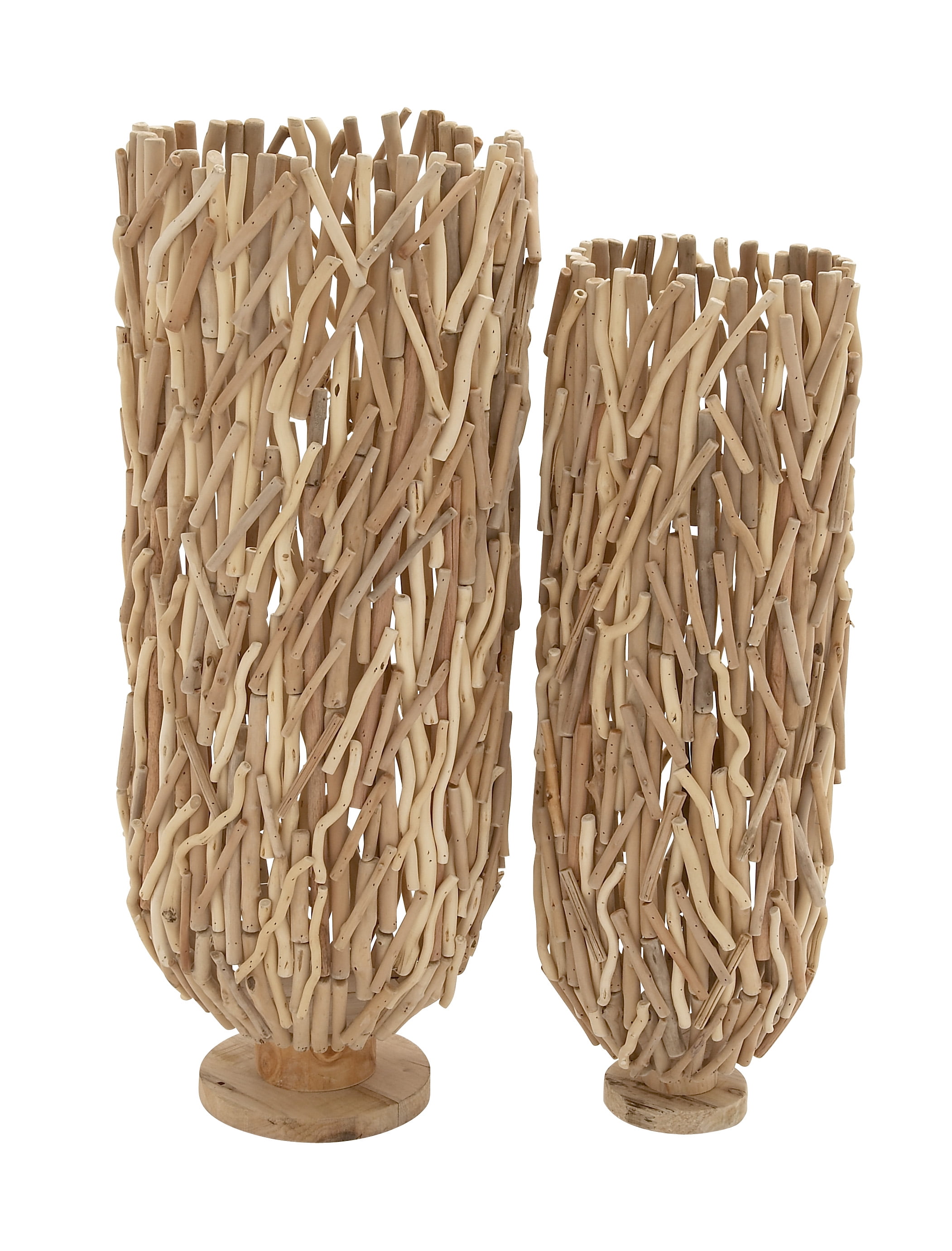Classy Driftwood Flower Vase Set Of 2