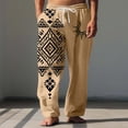 thumbnail image 1 of Pantalones largos para hombre, cintura elástica, transpirables, cómodos, suaves, informales, de playa, de poliéster., 1 of 5