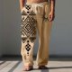 thumbnail image 1 of Pantalones largos para hombre, cintura elástica, transpirables, cómodos, suaves, informales, de playa, de poliéster., 1 of 5