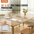 thumbnail image 3 of 36" x 72" Clear PVC Table Cover, 1.5mm Thick Waterproof Plastic Tablecloth Protector for Writing Desk, Dining Room Table, Coffee Table – Heavy Duty & Scratch Resistant, 3 of 11
