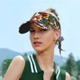 thumbnail image 5 of Daiia Retro Floral Butterfly Pattern Sport Sun Visor Hats Visor Cap Adjustable Empty Top Baseball Cap Cotton Ball Caps for Women and Men, 5 of 7
