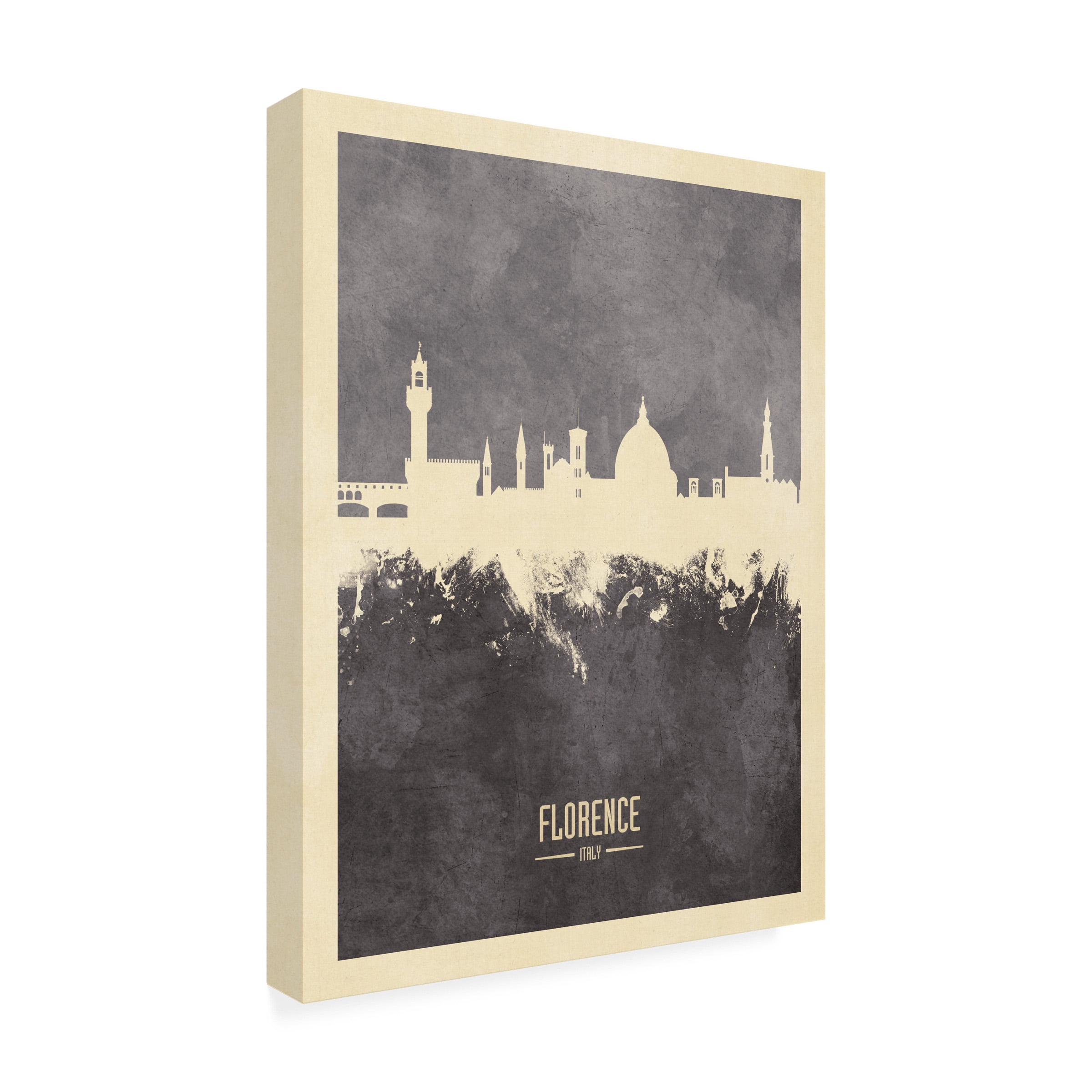 Michael Tompsett 'Florence Italy Skyline Gray' Canvas Art