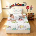 thumbnail image 5 of Erosebridal Bicycle Twin Sheets, Cycling Bedding, White Colorful 3 Pieces (1 Flat Sheet, 1 Fitted Sheet and 1 Pillowcase), 5 of 6