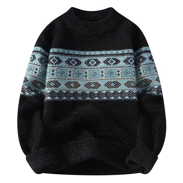 JMYHOAM Chandails pour Hommes Chandails Graphiques Chandails Tricotés Décontractés Chandails Chauds Col Rond Chandails Manches Longues Col Rond,m-TTTG