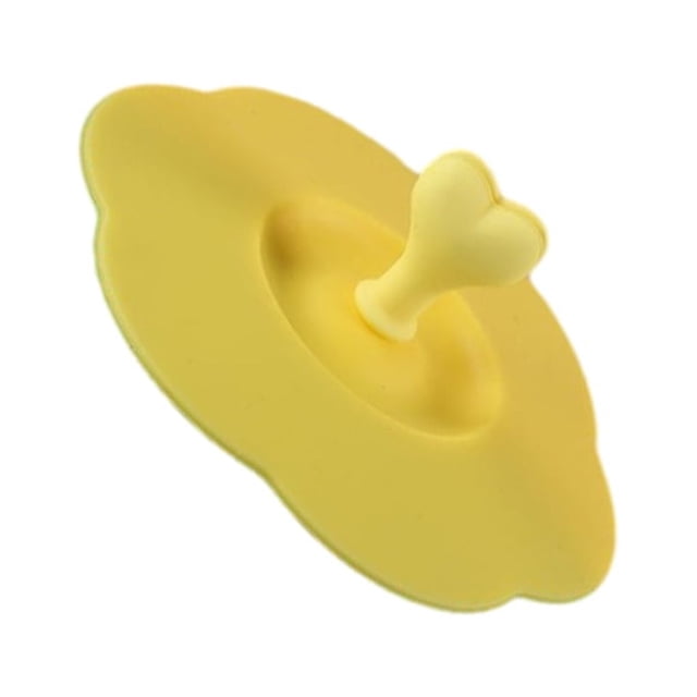 Injueey Cubierta de la taza del silicón de la categoría alimenticia de BPA para la limpieza y la portabilidad fáciles Tapas fáciles de Organizadores de utensilios de cocina amarillo