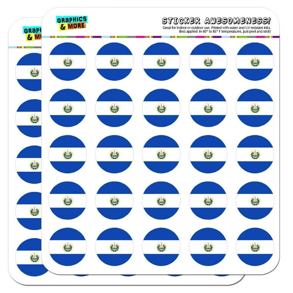 El Salvador National Country Flag 1" Scrapbooking Crafting Stickers