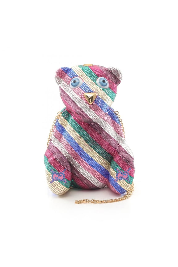 Pre-Owned Gucci GG Teddy Bear Shoulder Bag with Swarovski Crystals, Multicolor (Good)