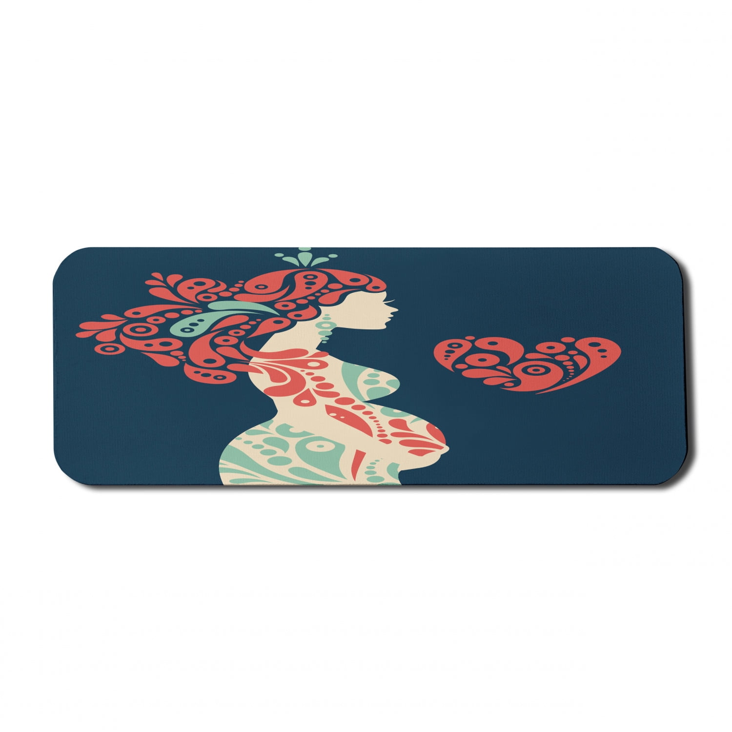 Ambesonne Abstract Computer Mouse Pad, Curved Ocean Waves with Sun Rising with Vibrant Sharp Rays Seascape Art, Rectangle Non-Slip Rubber Mousepad X-L : Ambesonne Abstract Tapestry, Digital Code Numbers