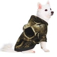 thumbnail image 2 of Fotbe Vintage Gold Leaf Skull Print Small Dog Sweater Hoodies Pet Grey Hooded Soft Fleece Sweatshirts with Pocket Fall Winter Puppy Cat Sweaters Warm Clothes-X-Small, 2 of 7