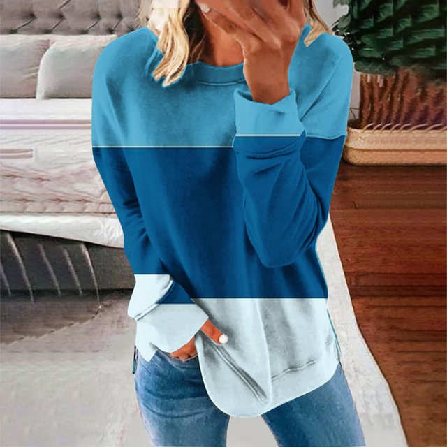 ICHUANYI Liquidación Sudadera con capucha estampada de moda de manga larga con cuello redondo informal para mujer Sin sudadera con capucha ICHUANYI WER2023082204857