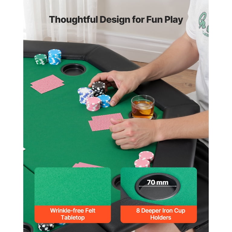 ⑦【美品】VEVOR 折りたたみ式　ポーカーテーブル　8人用 VEVOR Foldable Poker Table, 8 Player 48 in Folding Casino Leisure