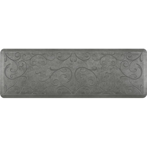 WellnessMats Estates Bella Anti-Fatigue Mat, Silver Leaf, 72" by 24"