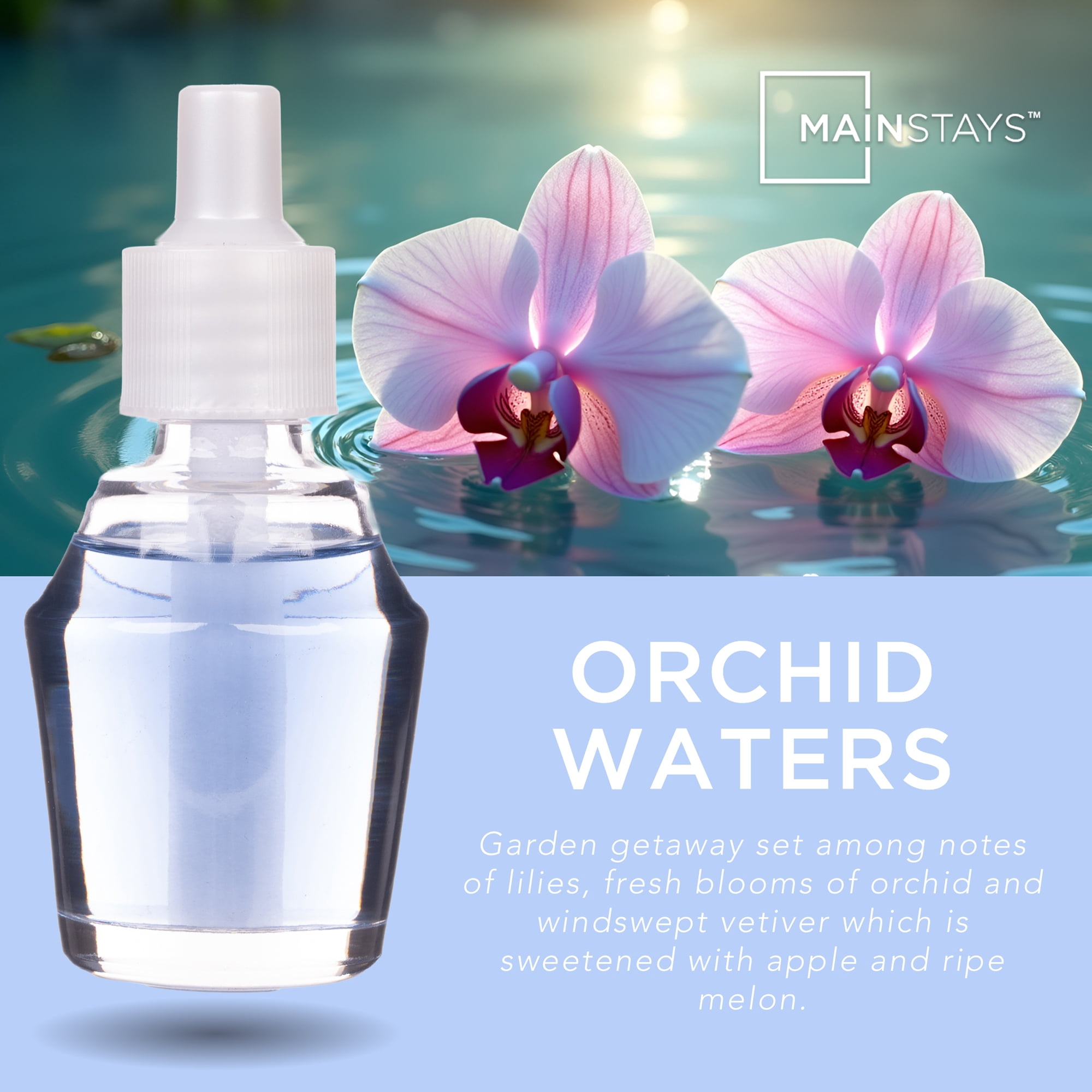Mainstays Aroma Accents Oil Refill, Orchid Waters