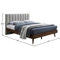 thumbnail image 5 of Meridian Furniture Vance Beige Durable Linen Fabric Queen Bed, 5 of 7