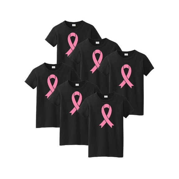Awkward Styles Breast Cancer Awareness Women Shirt Pink Ribbon Shirt for Ladies Support Cancer Shirt Set of 6 Set of 12 Set of 24