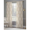 thumbnail image 4 of Boho Moroccan Sheer Curtains 96 Inch Length 2 Panels Set Window Treatments, Vintage Morocco Quatrefoil Geometric Rod Pocket Semi Curtains for Living Room/Bedroom/Kitchen Décor, 104"W x 96"L, 4 of 7