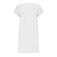 thumbnail image 6 of VKEKIEO Womens Summer Dresses Sun Dress V-Neck Short Sleeve Solid White M, 6 of 9