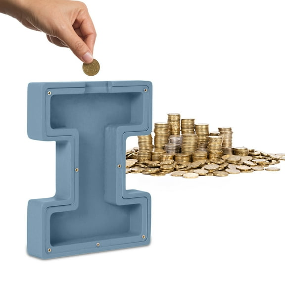 SPOORYYO Personalized Wooden Coin Bank with Colored Letters - Engraved Money Box, Educational Toy for Kids, Home Decoration & Gift - 7.1 x 6.1 x 1.2 Inch