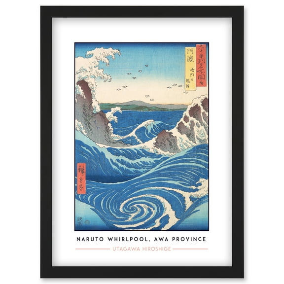 Utagawa Hiroshige Naruto Whirlpool Awa Province Painting Artwork Framed Wall Art Print A4