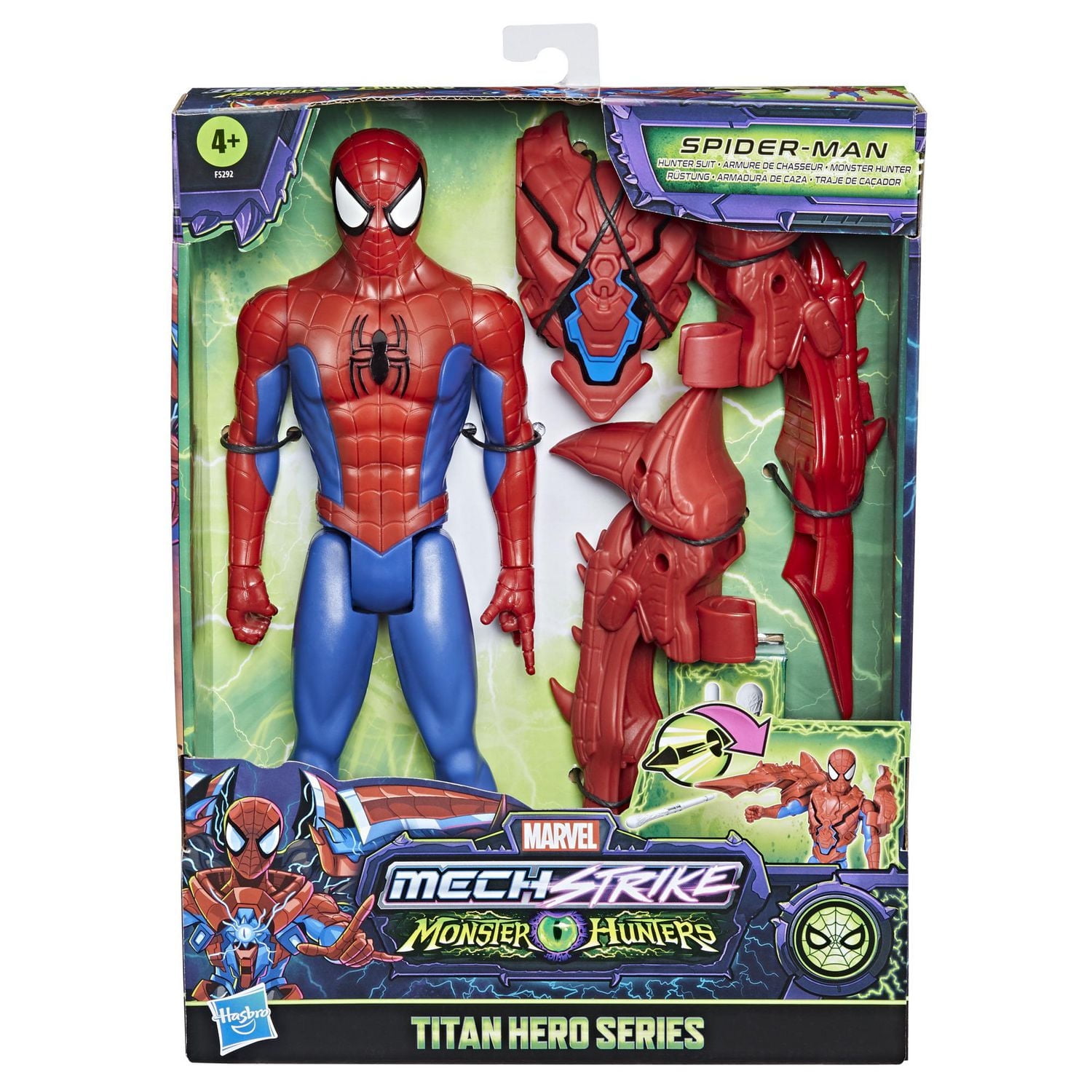 Avengers Mech Strike Monster Hunters, figurine de 30 cm Spider-Man Armure de chasseur Titan Hero Series
