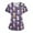 #002-Purple, variant on Xyxonk Women's Scrub Tops Plus Size Funny Printed V Neck Shirts Working Short Sleeve Stretch Nursing Uniforms with Pockets Navy 2XL