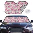 thumbnail image 2 of Fotbe Purple Watercolor Flowers Car Windshield Sunshade | Sun Visor Protector Front Window Shade, Keeps Out UV Rays, Keeps Your Vehicle Cool-Small, 2 of 7