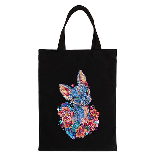 5D DIY Diamond Painting Handbag Mosaic Drill Eco-friendly Shopping Storage Bags Cross Stitch Grocery Tote Home Craft OrganizerFrance Gao Jinjia LED