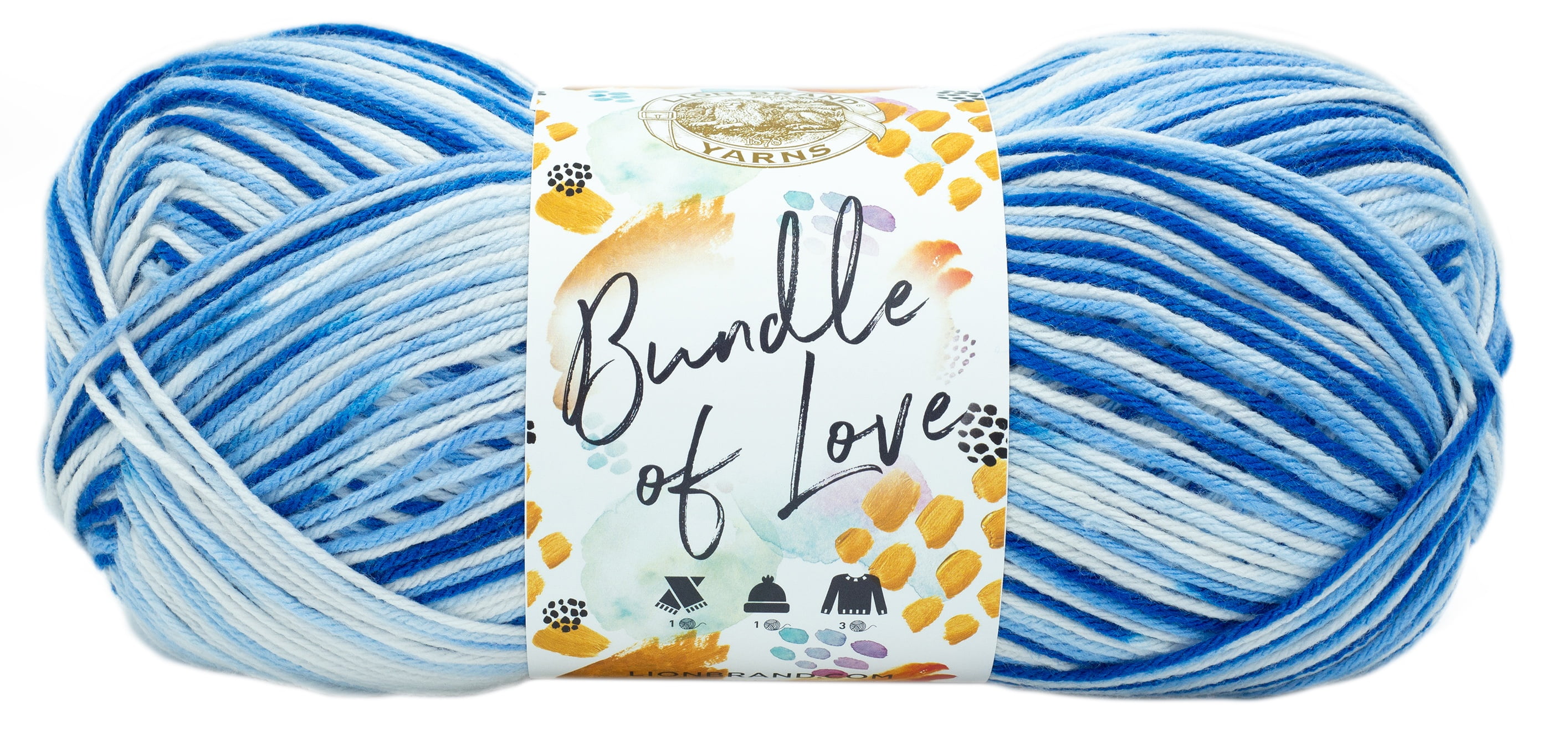  Lion Brand Yarn Pound of Love, Value Yarn, Large Yarn for  Knitting and Crocheting, Craft Yarn, Pastel Blue
