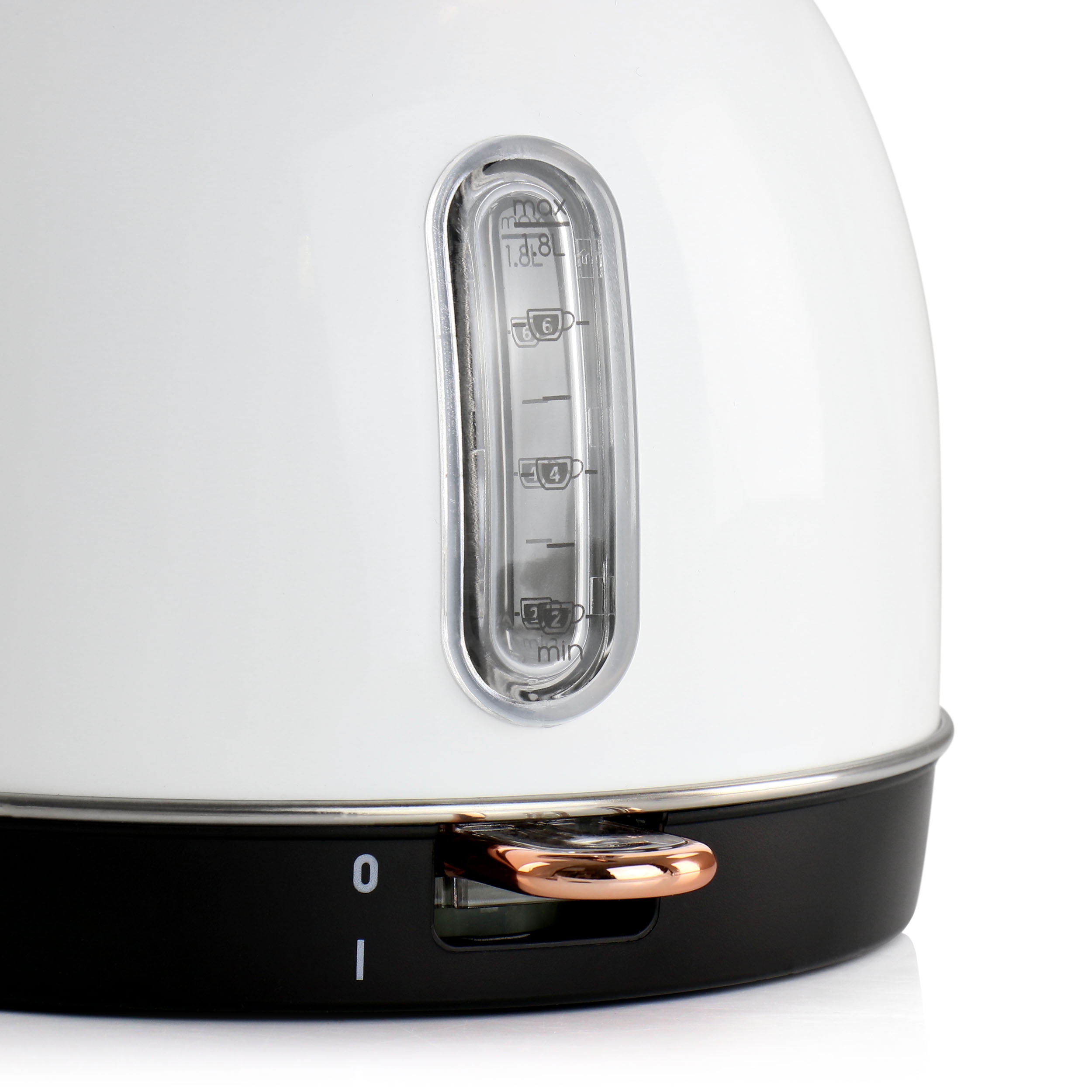 MegaChef 1.8 Liter Half Circle Electric Tea Kettle in White