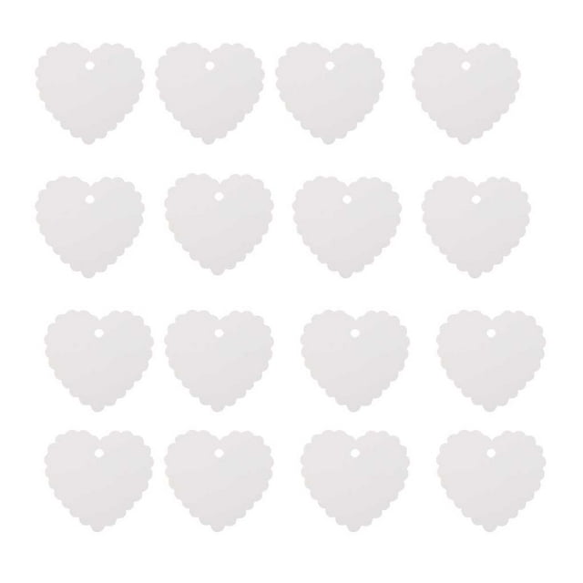 Etiquetas de regalo en forma de corazón Qarigey 100 piezas Papel Kraft Blanco 6,5 x 5,5 cm