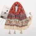 thumbnail image 3 of Bufanda tipo chal con borlas y diseño abstracto de cachemir para mujer, estilo retro, estilo pashmina, de alta calidad, con estampado floral, 3 of 4