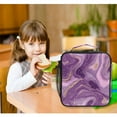thumbnail image 6 of 10.5X9.5in Square Insulated Lunch Bag Leak-proof Lunch Box for Outdoor Work Picnic Hints Of Pink Marble, 6 of 6