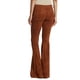 thumbnail image 3 of Pantalones acampanados Prolriy para mujer, de cintura baja, color liso, color marrón XXXL, 3 of 8