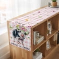 thumbnail image 6 of Table Runners 108 Inches Long Dress Scarves, Spring Pig Farmhouse Coffee/Dining/Kitchen Table Runner for Living Room, Butterfly Botanical Floral Pink Plaid 13x108 Inch, 6 of 9