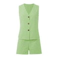 thumbnail image 5 of Women’s Summer Casual 2 Piece Short Sets 2026 Button Suit Vest Tops Shorts Dressy Business Work Outfits 2 Piece Sets For Women, 5 of 9