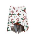thumbnail image 2 of Women's Round Neck Lightweight Sweater Casual Long Sleeve Christmas Print Knit Pullover for Fall and Winter, Merry Christmas Design, Cozy and Festive, Great as Christmas Sweaters for Women ,White,2XL, 2 of 5