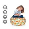 thumbnail image 2 of Floral Storage Toy Bag Chair, Charming Blossom Garden Field Spring Branches Watercolor Art, Stuffed Animal Organizer Washable Bag, Large Size, Forest Green Vermilion, by Ambesonne, 2 of 3