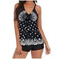 thumbnail image 2 of Ynynloco Tankini Swimsuits for Women Tummy Control Two Piece Modest Padded Bathing Suits Floral Skirt Top with Boyshorts, 2 of 8