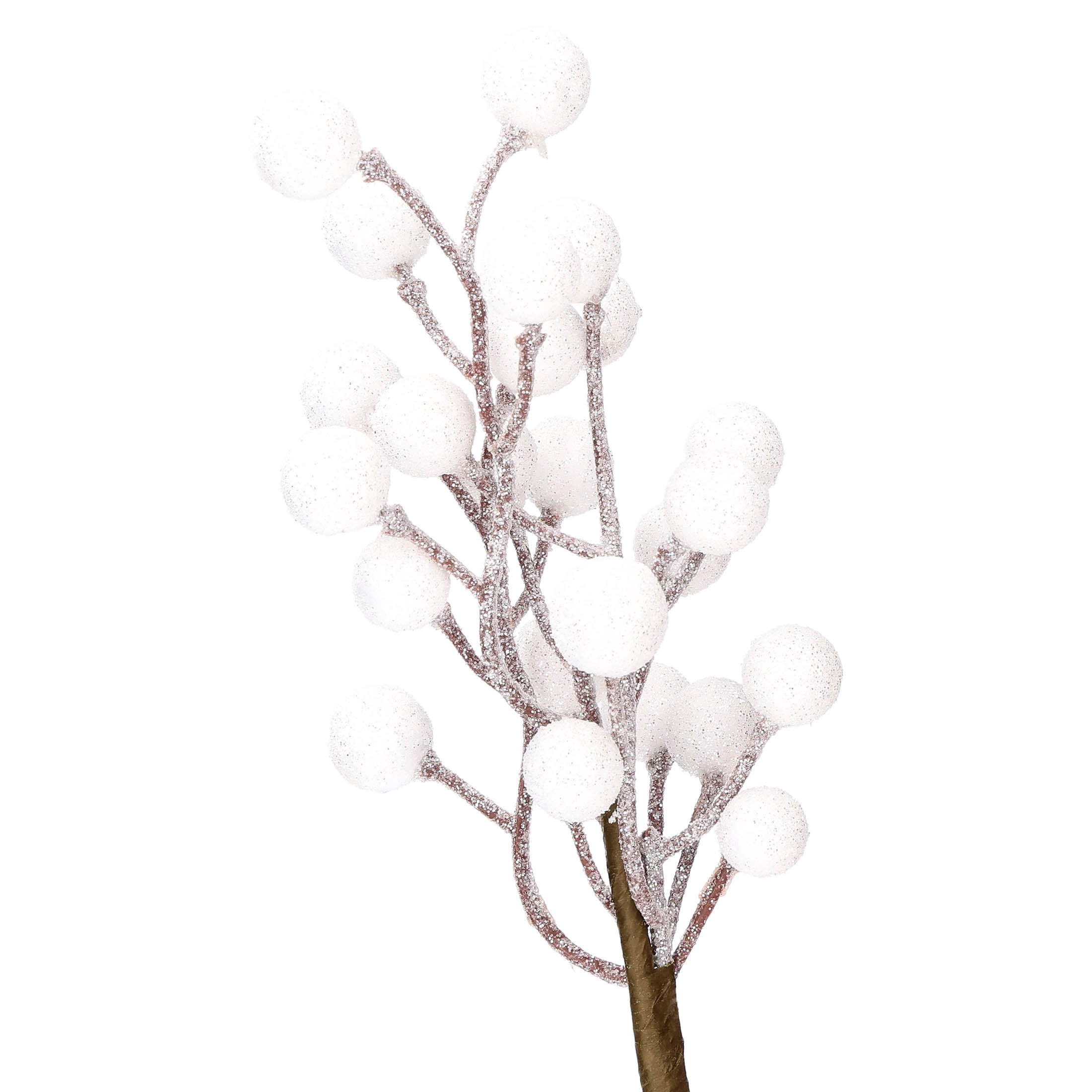 White Glitter Berry Decorative Christmas Pick, 9", by Holiday Time
