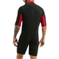 thumbnail image 4 of TiaoBug Mens One Piece Wetsuit Half Sleeve Leotard Swimsuits Diving Surfing Snorkeling Swimming Red XXL, 4 of 7