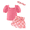 Pink Plaid, variant on Arshiner Toddler Girls 3 Piece Outfit Set Puff Sleeve Square Neck Top with Shorts and Matching Headband Summer Clothes